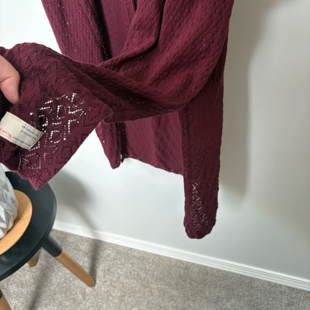 Anthropologie Odd Molly Maroon Duster Cardigan